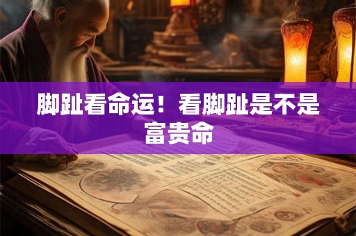 脚趾看命运！看脚趾是不是富贵命