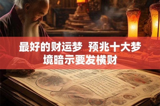 最好的财运梦  预兆十大梦境暗示要发横财