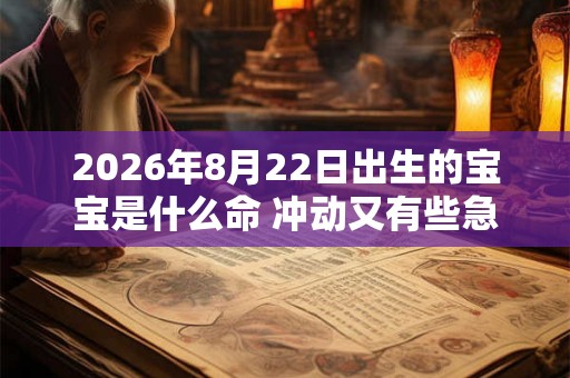 2026年8月22日出生的宝宝是什么命 冲动又有些急进