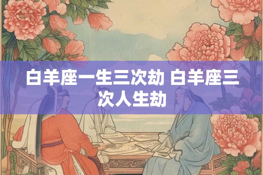 白羊座一生三次劫 白羊座三次人生劫 白羊座一生三次劫 白羊座三次人生劫