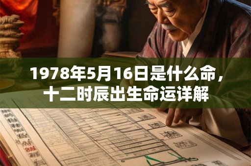 1978年5月16日是什么命，十二时辰出生命运详解
