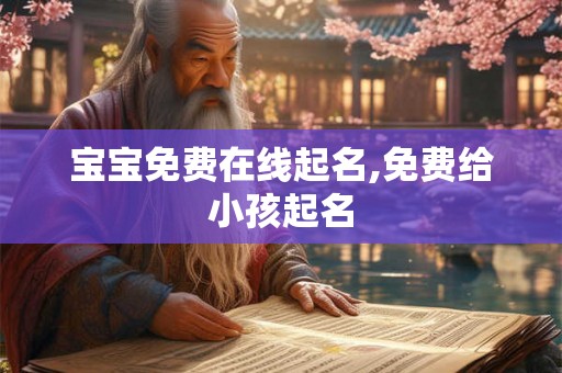 宝宝免费在线起名,免费给小孩起名