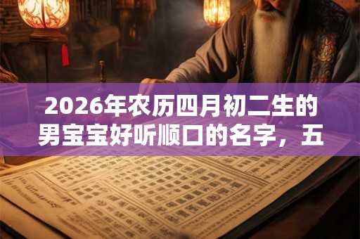 2026年农历四月初二生的男宝宝好听顺口的名字，五行缺什么？