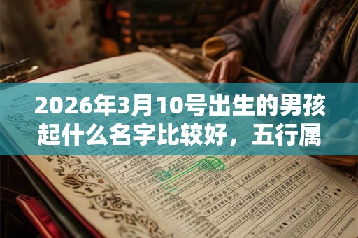 2026年3月10号出生的男孩起什么名字比较好，五行属什么