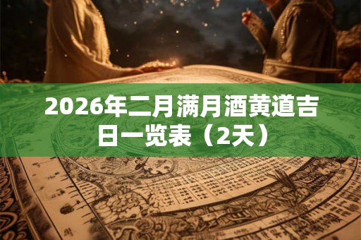 2026年二月满月酒黄道吉日一览表（2天）
