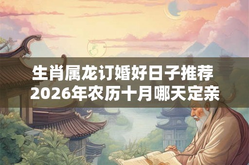 生肖属龙订婚好日子推荐 2026年农历十月哪天定亲最幸福 生肖属龙订婚好日子推荐 2026年农历十月哪天定亲最幸福