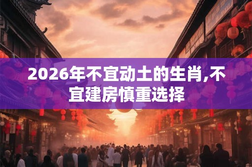 2026年不宜动土的生肖,不宜建房慎重选择