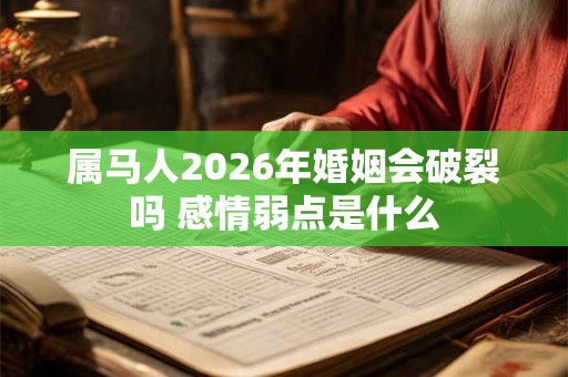 属马人2026年婚姻会破裂吗 感情弱点是什么