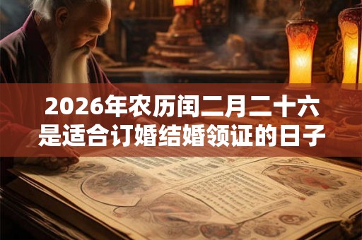 2026年农历闰二月二十六是适合订婚结婚领证的日子吗？