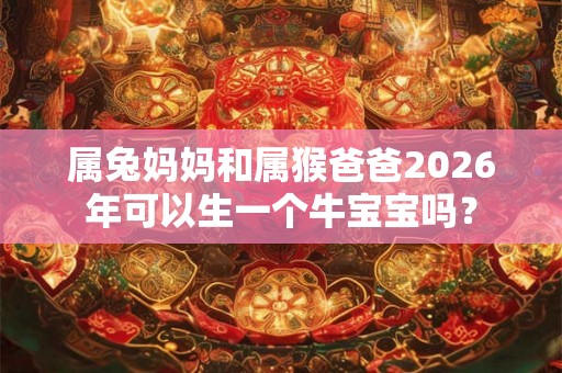 属兔妈妈和属猴爸爸2026年可以生一个牛宝宝吗？