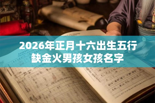 2026年正月十六出生五行缺金火男孩女孩名字