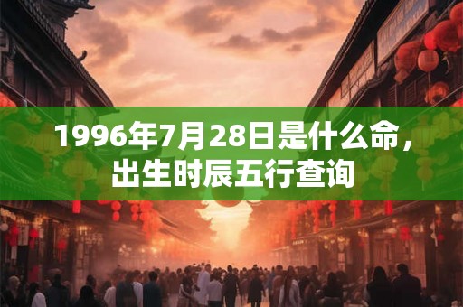 1996年7月28日是什么命，出生时辰五行查询