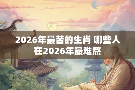 2026年最苦的生肖 哪些人在2026年最难熬