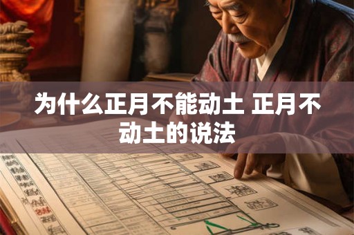 为什么正月不能动土 正月不动土的说法