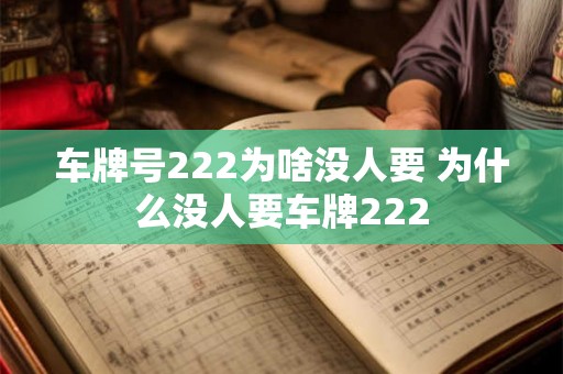 车牌号222为啥没人要 为什么没人要车牌222
