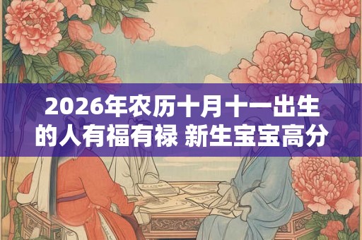 2026年农历十月十一出生的人有福有禄 新生宝宝高分取名