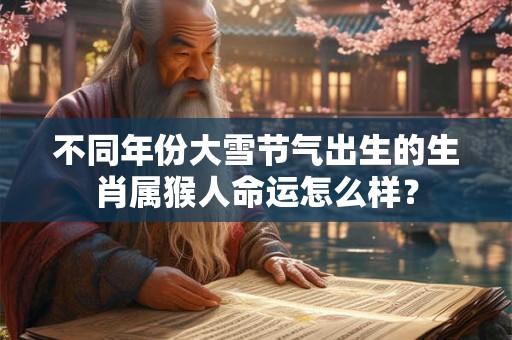 不同年份大雪节气出生的生肖属猴人命运怎么样？