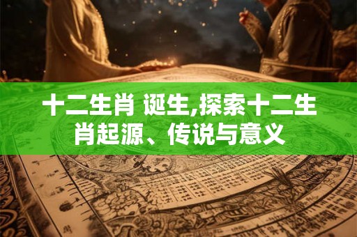 十二生肖 诞生,探索十二生肖起源、传说与意义