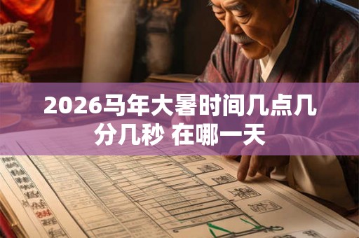 2026马年大暑时间几点几分几秒 在哪一天