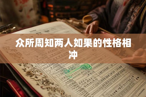 众所周知两人如果的性格相冲