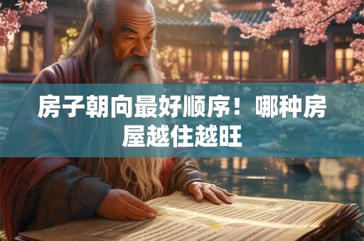 房子朝向最好顺序！哪种房屋越住越旺