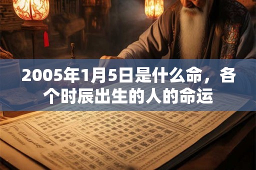 2005年1月5日是什么命，各个时辰出生的人的命运