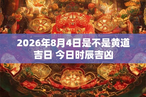 2026年8月4日是不是黄道吉日 今日时辰吉凶