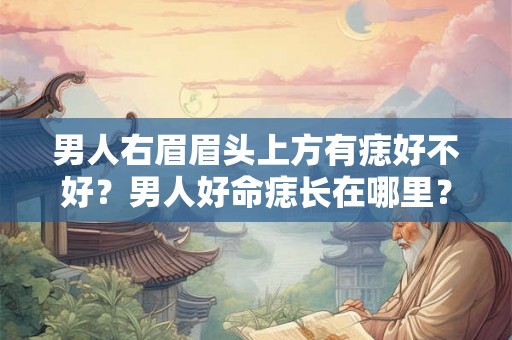 男人右眉眉头上方有痣好不好？男人好命痣长在哪里？