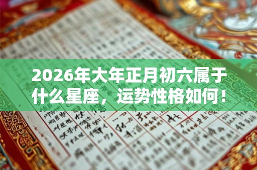 2026年大年正月初六属于什么星座,运势性格如何! 2026年大年正月初六属于什么星座,运势性格如何!