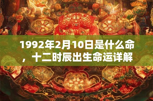 1992年2月10日是什么命,十二时辰出生命运详解 1992年2月10日是什么命,十二时辰出生命运详解