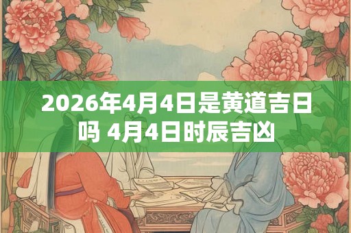 2026年4月4日是黄道吉日吗 4月4日时辰吉凶