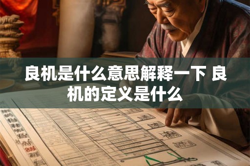 良机是什么意思解释一下 良机的定义是什么