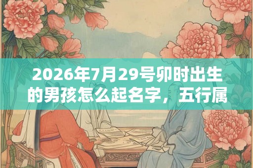 2026年7月29号卯时出生的男孩怎么起名字，五行属什么