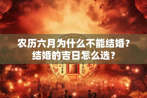 农历六月为什么不能结婚?结婚的吉日怎么选? 农历六月为什么不能结婚?结婚的吉日怎么选?
