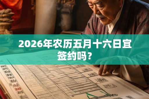 2026年农历五月十六日宜签约吗? 2026年农历五月十六日宜签约吗?