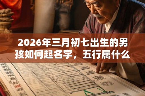 2026年三月初七出生的男孩如何起名字，五行属什么