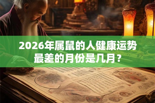 2026年属鼠的人健康运势最差的月份是几月? 2026年属鼠的人健康运势最差的月份是几月?