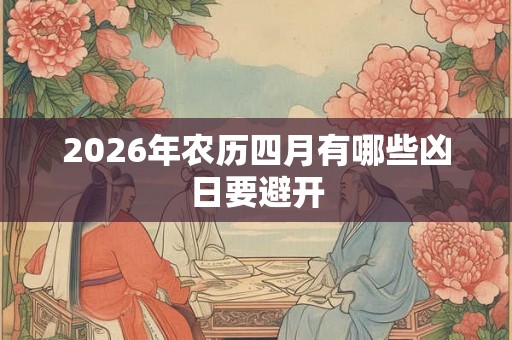 2026年农历四月有哪些凶日要避开