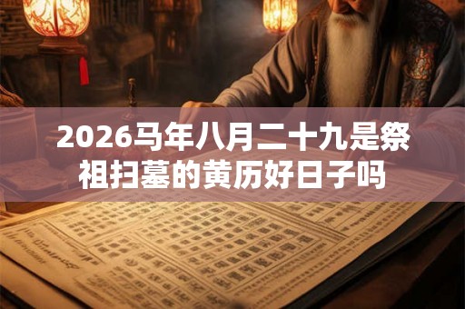 2026马年八月二十九是祭祖扫墓的黄历好日子吗