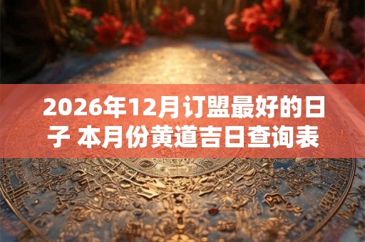 2026年12月订盟最好的日子 本月份黄道吉日查询表