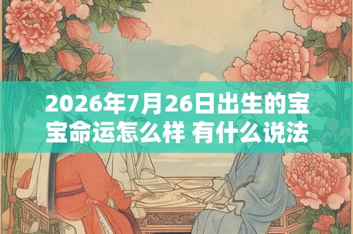 2026年7月26日出生的宝宝命运怎么样 有什么说法