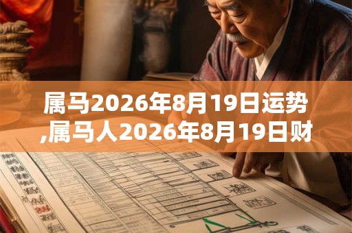 属马2026年8月19日运势,属马人2026年8月19日财运,生肖马2026年8月19日运势