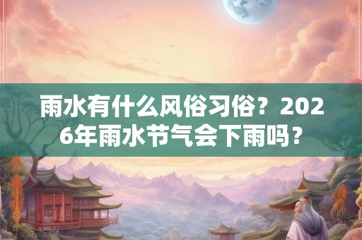 雨水有什么风俗习俗？2026年雨水节气会下雨吗？