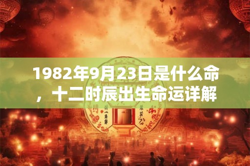 1982年9月23日是什么命，十二时辰出生命运详解