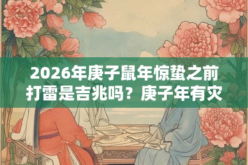 2026年庚子鼠年惊蛰之前打雷是吉兆吗？庚子年有灾吗？