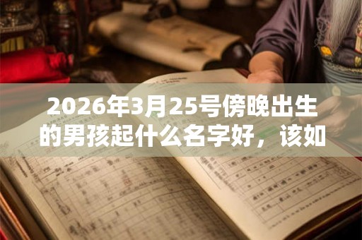 2026年3月25号傍晚出生的男孩起什么名字好，该如何取名？
