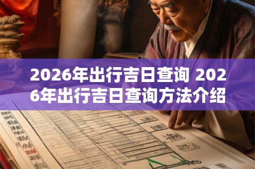 2026年出行吉日查询 2026年出行吉日查询方法介绍
