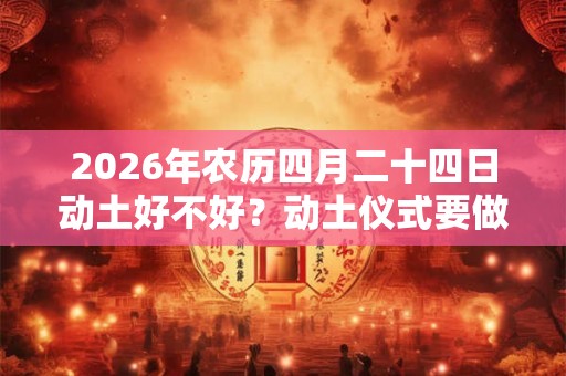 2026年农历四月二十四日动土好不好？动土仪式要做什么？