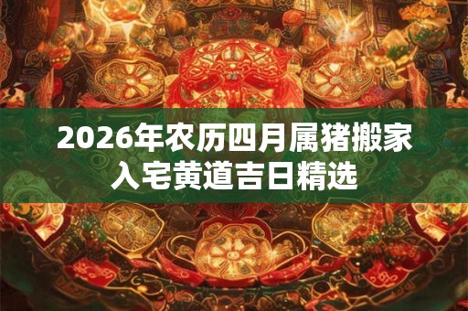 2026年农历四月属猪搬家入宅黄道吉日精选