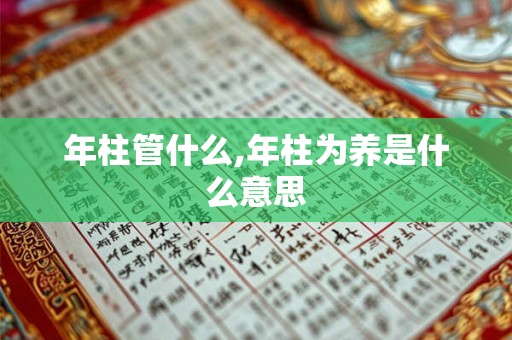 年柱管什么,年柱为养是什么意思